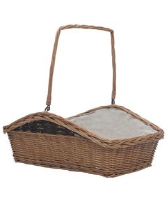 286989 Firewood Basket with Handle 61,5x46,5x58 cm Brown Willow