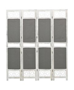 338555 4-Panel Room Divider Grey 140x165 cm Fabric