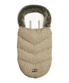 Чувалче за количка Luxury Fur Dots Beige