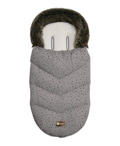 Чувалче за количка Luxury Fur Dots Grey