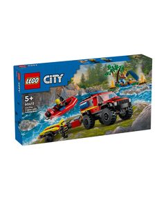 LEGO® City Fire 60412 - Пожарникарски камион 4x4 със спасителна лодка