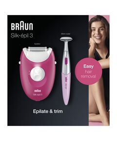 Braun Silk-épil 3 81711457 епилатор 20 пинсети Розов, Бяла