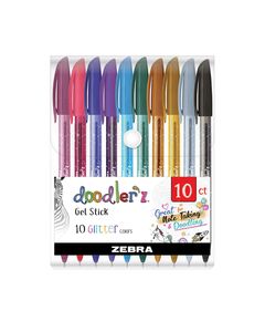 Zebra Гел ролер Doodler`z Gel Stick, 1.0 mm, брокатен, 10 цвята