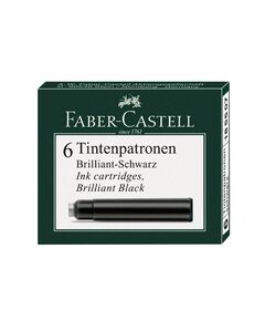 Faber-Castell Патрон за писалка, черно мастило, 6 броя