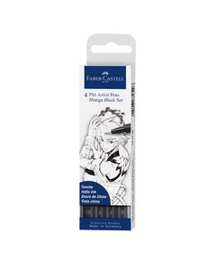 Faber-Castell Тънкописец Pitt Artist Pen, Drawing Manga, 4 броя (XS, F, S, B)