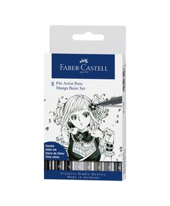 Faber-Castell Маркер Pitt Artist Pen, 8 цвята, Manga Set