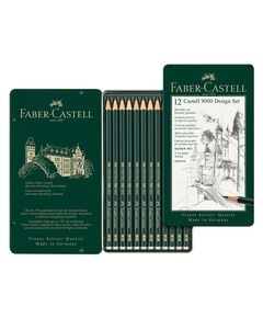 Faber-Castell Молив Castell 9000, чернографитен, комплект за дизайнери, различни твърдости, 12 броя