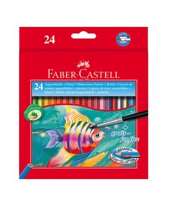 Faber-Castell Акварелни моливи, 24 цвята, с включена четка