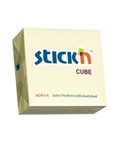 Stick'n Самозалепващи листчета, 76 x 76 mm, пастелни, жълти, 400 листа