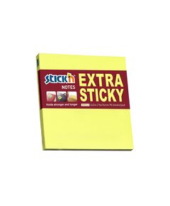 Stick'n Самозалепващи листчета Extra Sticky, 76 x 76 mm, неонови, жълти, 100 листа