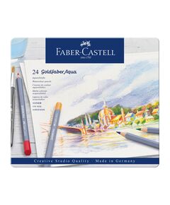 Faber-Castell Акварелни моливи Goldfaber Aqua, 24 цвята, в метална кутия