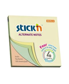 Stick'n Самозалепващи листчета Alternate, 76 x 76 mm, пастелни, 100 листа