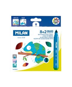 Milan Флумастери Maxi Magic, 8 цвята и 2 магични