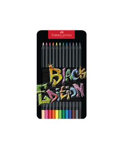 Faber-Castell Моливи Black Edition, 12 цвята, в метална кутия