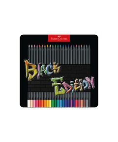 Faber-Castell Моливи Black Edition, 24 цвята, в метална кутия