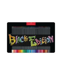 Faber-Castell Моливи Black Edition, 36 цвята, в метална кутия