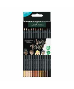 Faber-Castell Цветни моливи Black Edition, телесни нюанси, 12 цвята