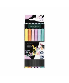 Faber-Castell Маркер-четка Black Edition, 6 пастелни цвята