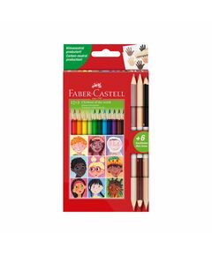 Faber-Castell Цветни моливи Triangular моливи, 12 стандартни и 3 телесни цвята