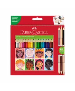 Faber-Castell Цветни моливи Triangular моливи, 24 стандартни и 3 телесни цвята