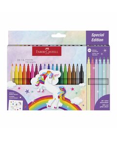 Faber-Castell Флумастери Замък - Еднорог, 18+6 цвята