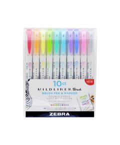 Zebra Маркер-четка Mildliner Brush&Marker Fluorescent, 10 цвята