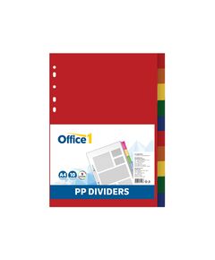 Office 1 Разделител, PP, A4, с цветове, 10 броя