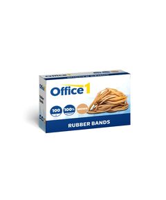 Office 1 Ластици, 100% каучук, кафяви, 100 g, в кутия