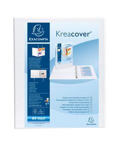 Exacompta Папка Kreacover, А4, с 2 ринга, 3 джоба, PP, 38 mm, бяла