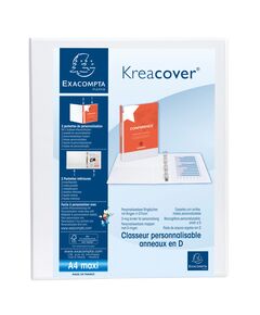 Exacompta Папка Kreacover, А4, с 4 ринга, 3 джоба, 47 mm, бяла