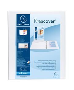 Exacompta Папка Kreacover, А4, с 4 ринга, 3 джоба, PP, 47 mm, бяла