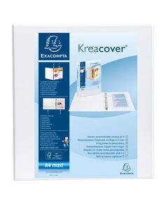 Exacompta Папка Kreacover, А4, с 4 ринга, 3 джоба, 75 mm, бяла