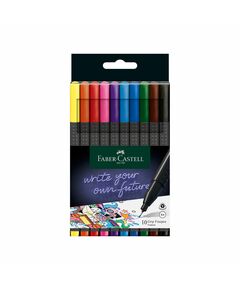 Faber-Castell Тънкописец Grip, 0.4 mm, 10 цвята, в PVC блистер