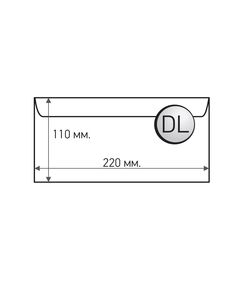 Office 1 Пощенски плик, DL, 110 x 220 mm, хартиен, със самозалепваща лента, бял, 100 броя