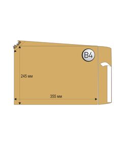 Top Office Пощенски плик, B4, 250 x 353 mm, хартиен, с разширение, със самозалепваща лента, кафяв, 250 броя