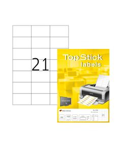 Top Stick Самозалепващи етикети, A4, 70 х 42.43 mm, 21 броя, 100 листа