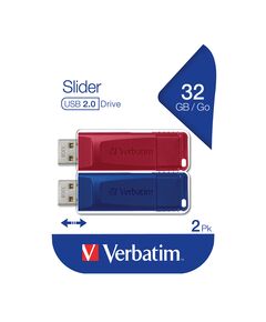 Verbatim USB флаш памет Slider, USB 2.0, 32GB, 2 броя