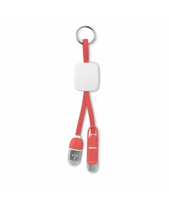 More Than Gifts USB Преходник Key ring, USB type C/ USB micro type B, червен