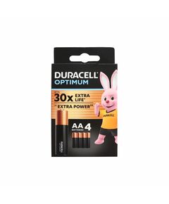 Duracell Алкална батерия Optimum, AA, LR6, 1.5 V, 4 броя