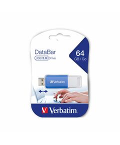 Verbatim USB флаш памет DataBаr, USB 2.0, 64 GB, синя