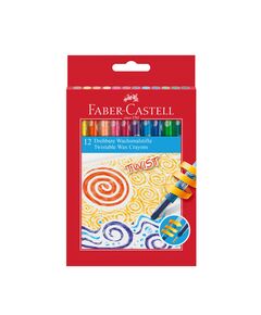 Faber-Castell Восъчни пастели Twist, 12 цвята