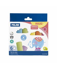 Milan Тебешир Maxi, безпрахов, 6 цвята