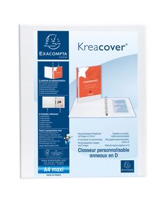 Exacompta Папка Kreacover, А4, с 2 ринга, 3 джоба, PP, 47 mm, бяла