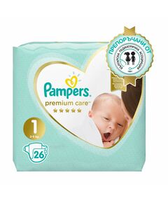 Пелени Pampers  PremCare SMP S1 26 3/11/8