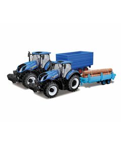 Bburago - New Holland Farm: Трактор с ремарке 1/32, асортимент