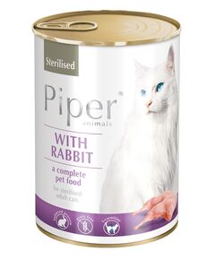 Piper® Cat Sterilised  400гр - за кастрирани котки със заек, 55% месо и месни продукти