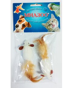 Играчка за котки anipro - мишка с пера, 5см, 2 бр