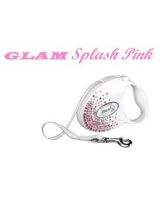 flexi GLAM Splash Pink S - 3м лента, до 12кг - цвят бял