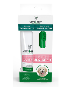 Vet's Best Puppy Dental Kit комплект за малки паста 100гр + четка напръстник