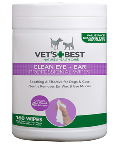 Vet's Best Eye & Ear wipes 160бр почистващи кърпички очи/уши куче/коте 18 х 20см